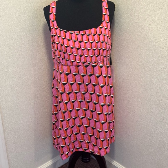 2 FOR $25 Diane Von Furstenberg Target Dress Pink Red Modern Geo Mini Dress 12 - Picture 2 of 10